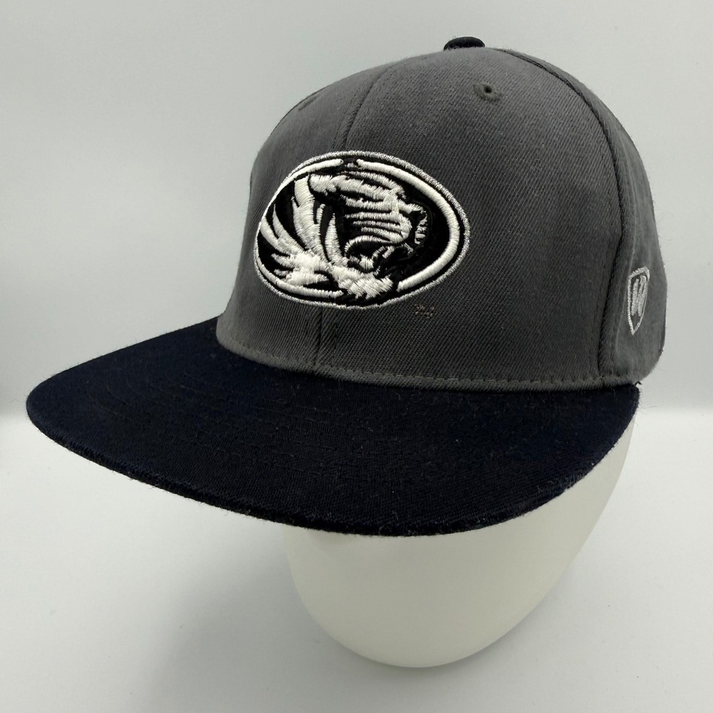 Top of the World Missouri Tigers Hat Mens L/XL Grey Black Flat Brim One Fit Cap